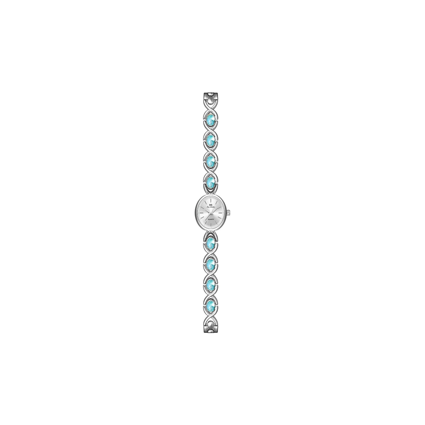 FIRLE Luxury Vintage Gold Watches for Women with Jade Colorful Crystal Small Oval Dainty Silver Watch Ladies Bracelet Dress Quartz Wrist Watch Waterproof Bangle
