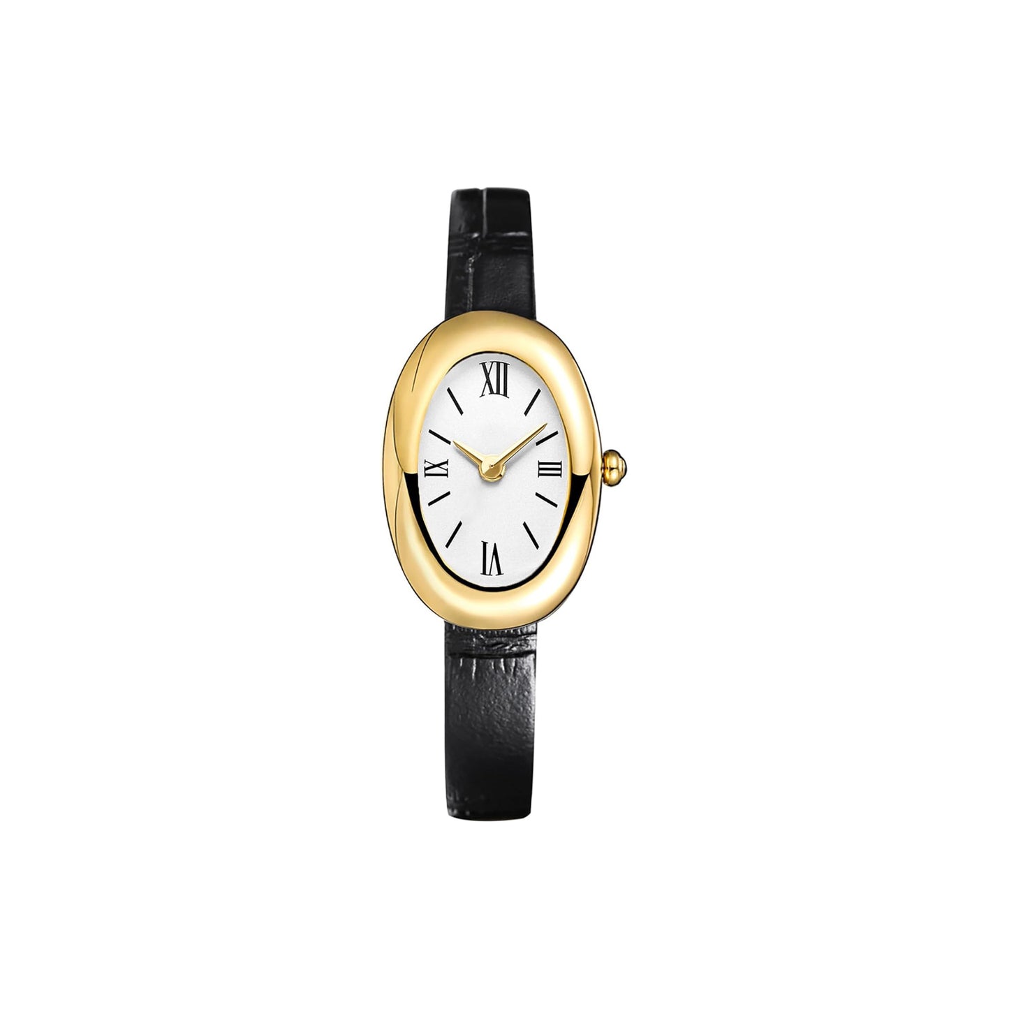 FIRLE Bracelet Watch for Women - Elegant 24mm Oval Dial Bangle Watch - Gold Jewelry Style Quartz Wristwatch - Dainty Vintage