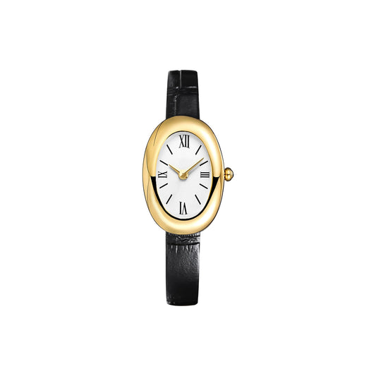 FIRLE Bracelet Watch for Women - Elegant 24mm Oval Dial Bangle Watch - Gold Jewelry Style Quartz Wristwatch - Dainty Vintage